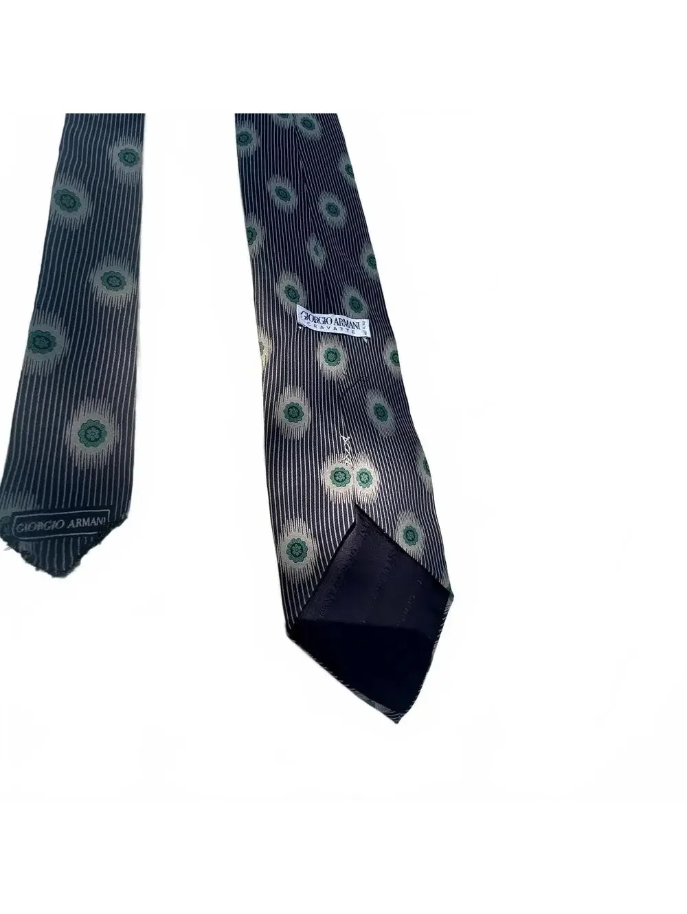 Giorgio Armani Cravatte Blue Patterned Silk Tie